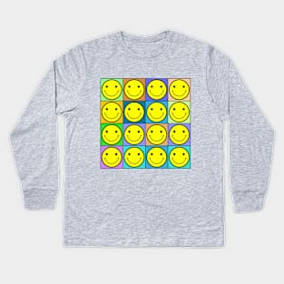 Smiley Colors Kids Long Sleeve T-Shirt